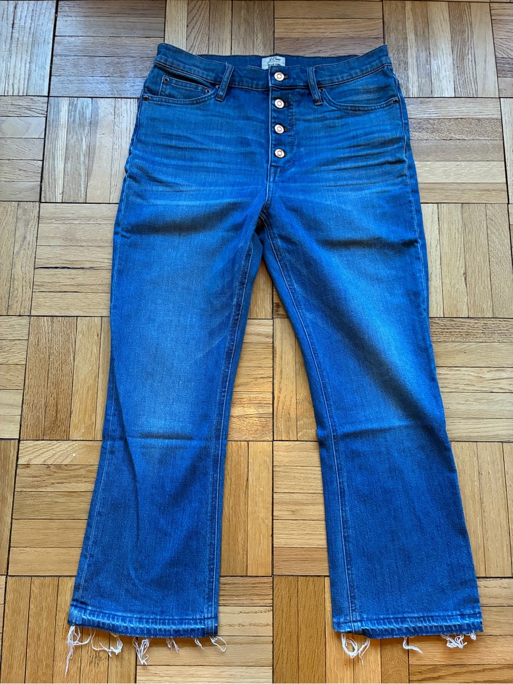 EUC J. Crew Billie Demi Boot Crop Jeans Button Fly